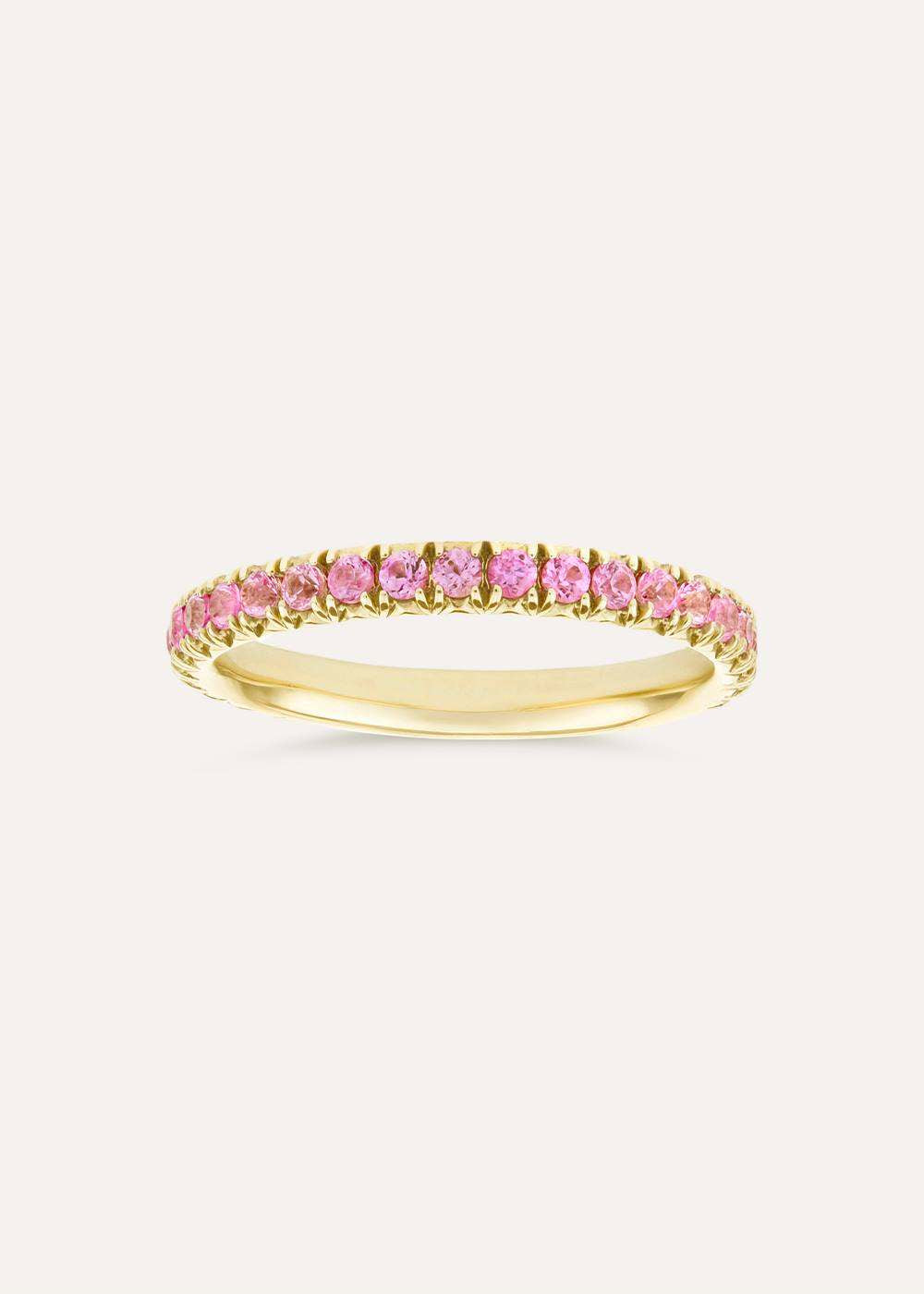 Minnow Three Quarter Medium Pink Sapphire Eternity Ring