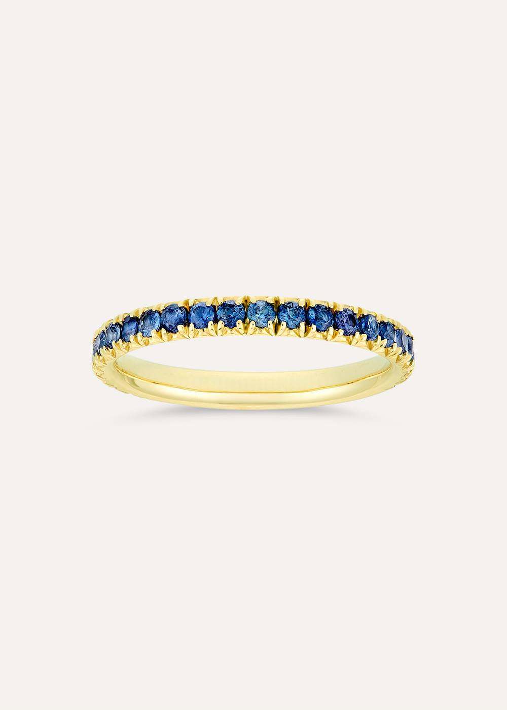 Minnow Three Quarter Medium Blue Sapphire Eternity Ring