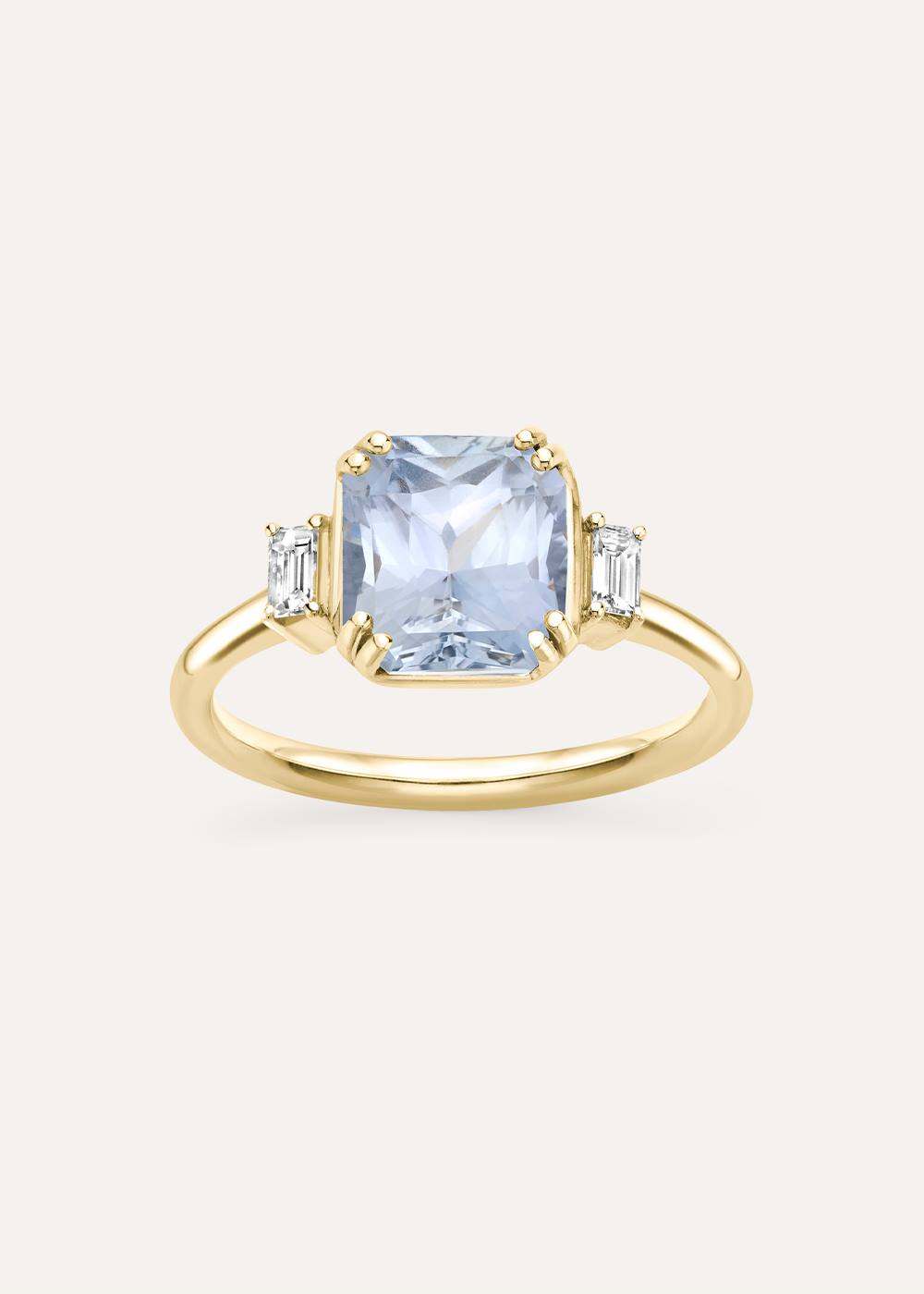 Mini Mae West Blue Sapphire & Diamond Ring