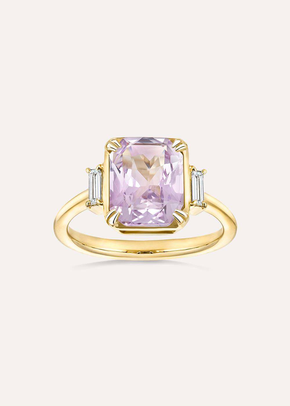 Mae West Purple Sapphire & Diamond Ring