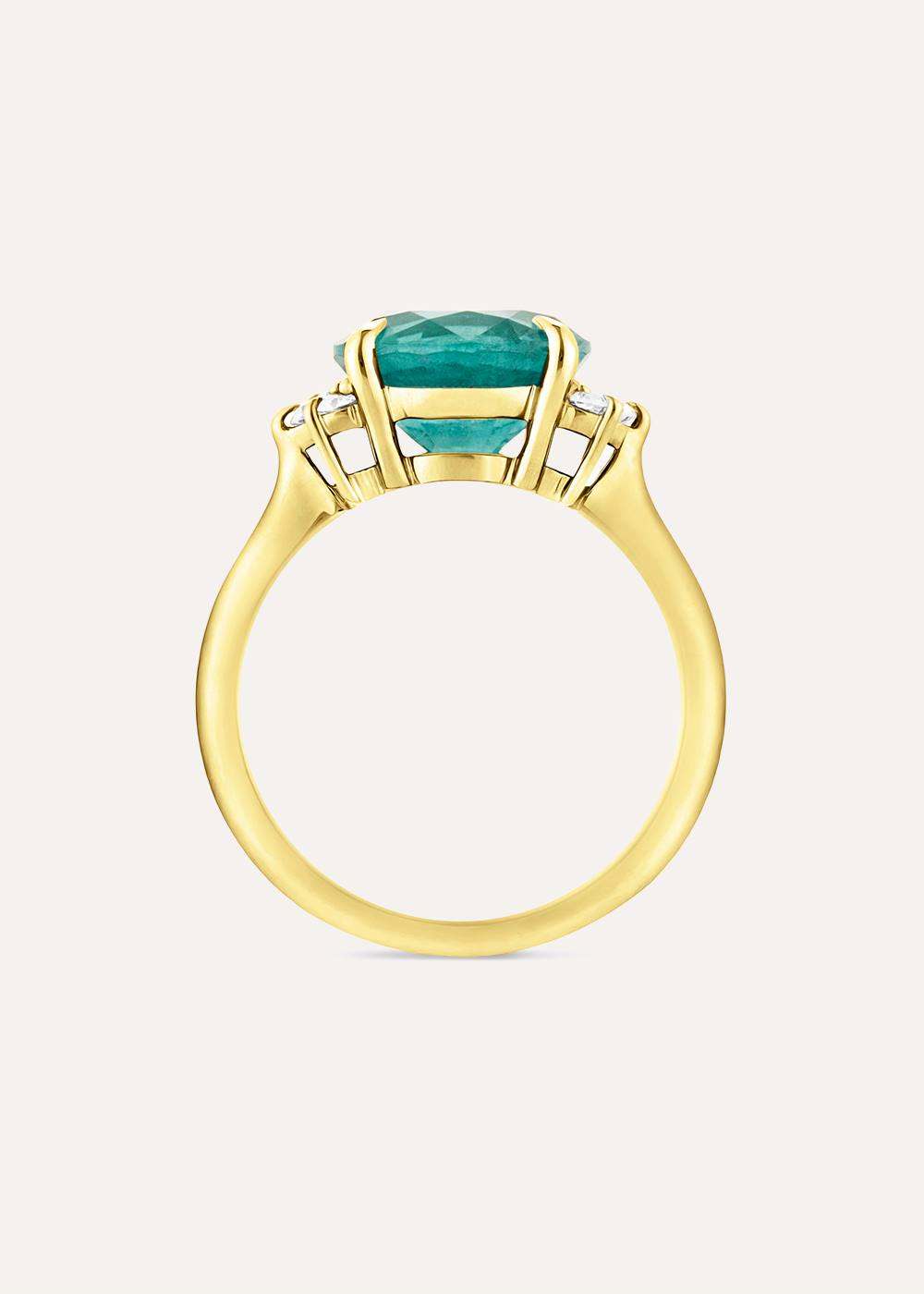 Krista Emerald & Diamond Ring