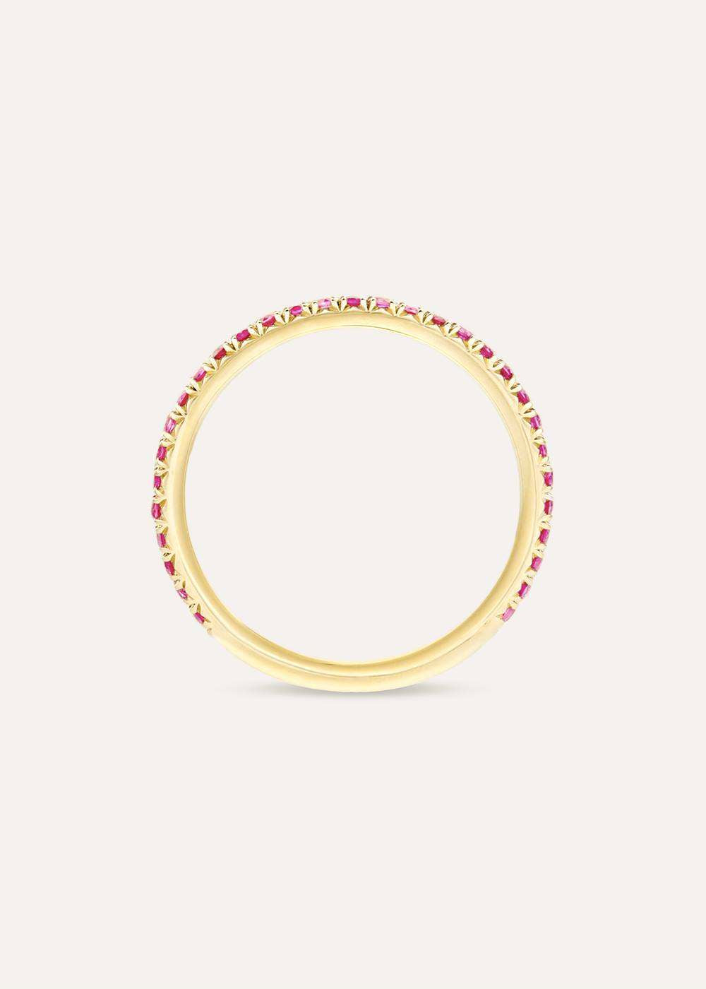 Minnow Three Quarter Small Rubellite Tourmaline Eternity Ring