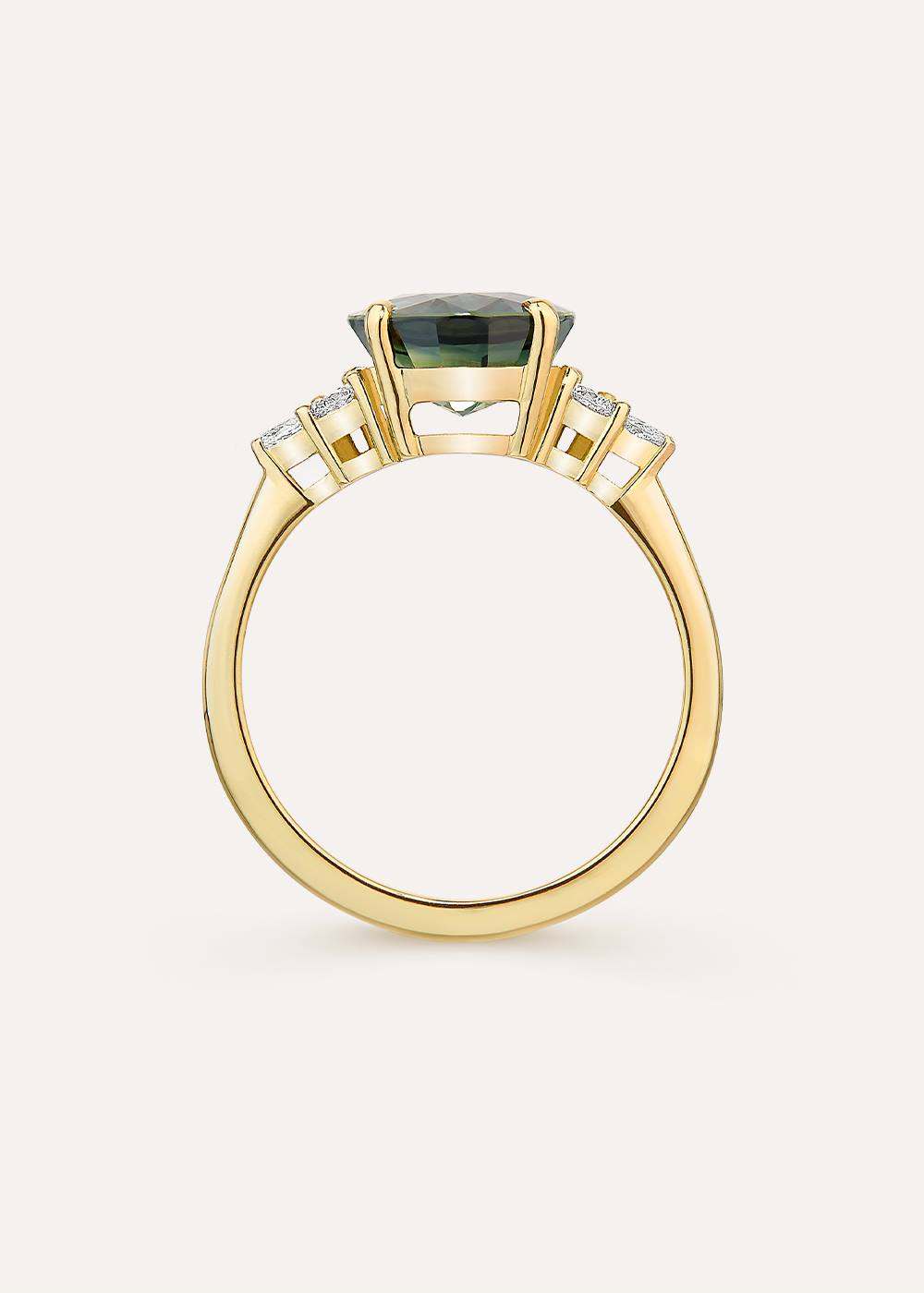 Edie Blue Sapphire & Diamond Ring