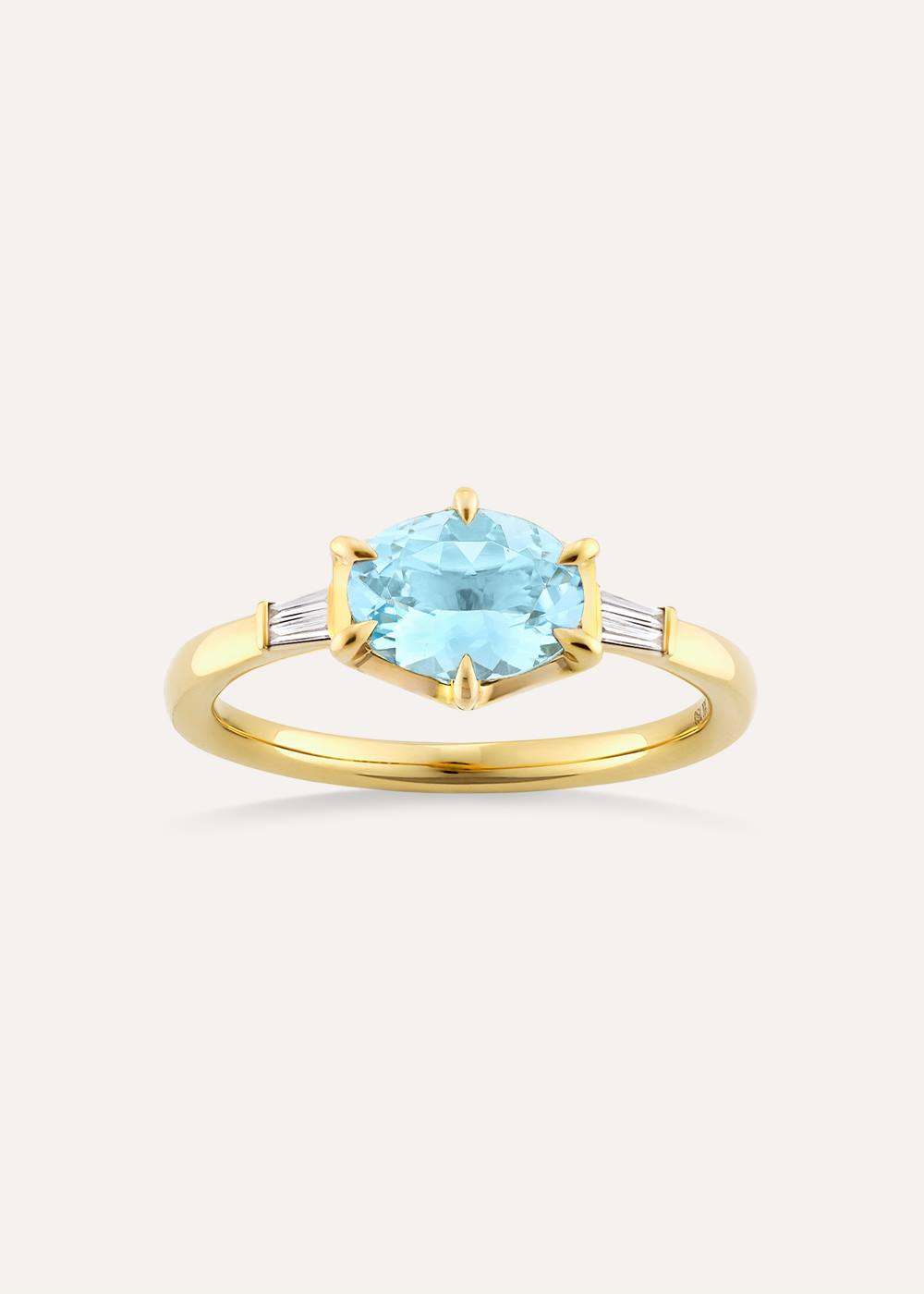 Jenna Aquamarine & Diamond Ring