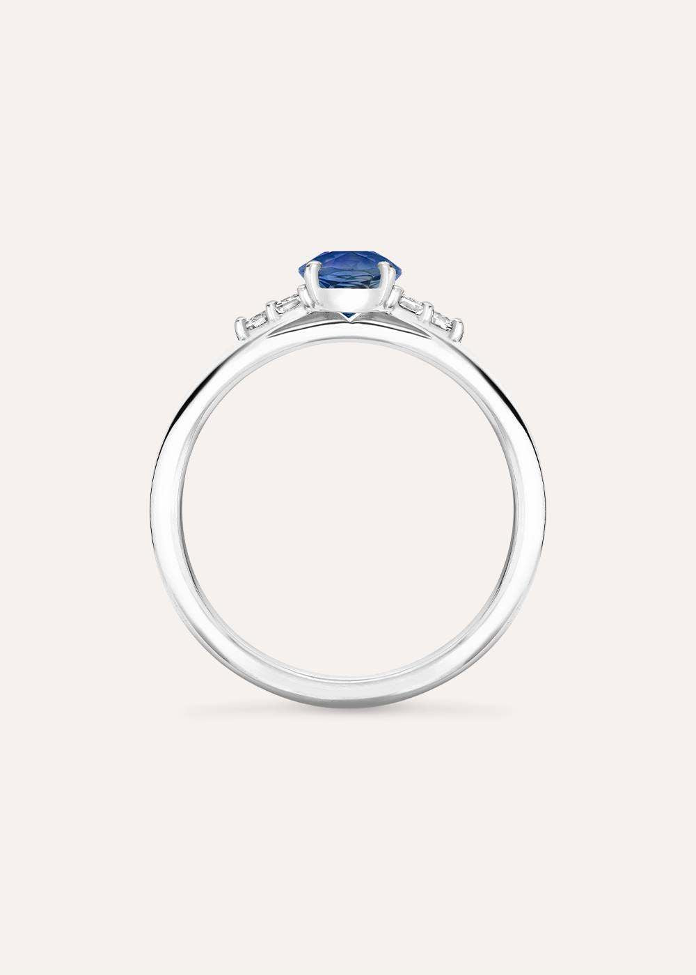 Katie Deep Blue Sapphire & Diamond Ring