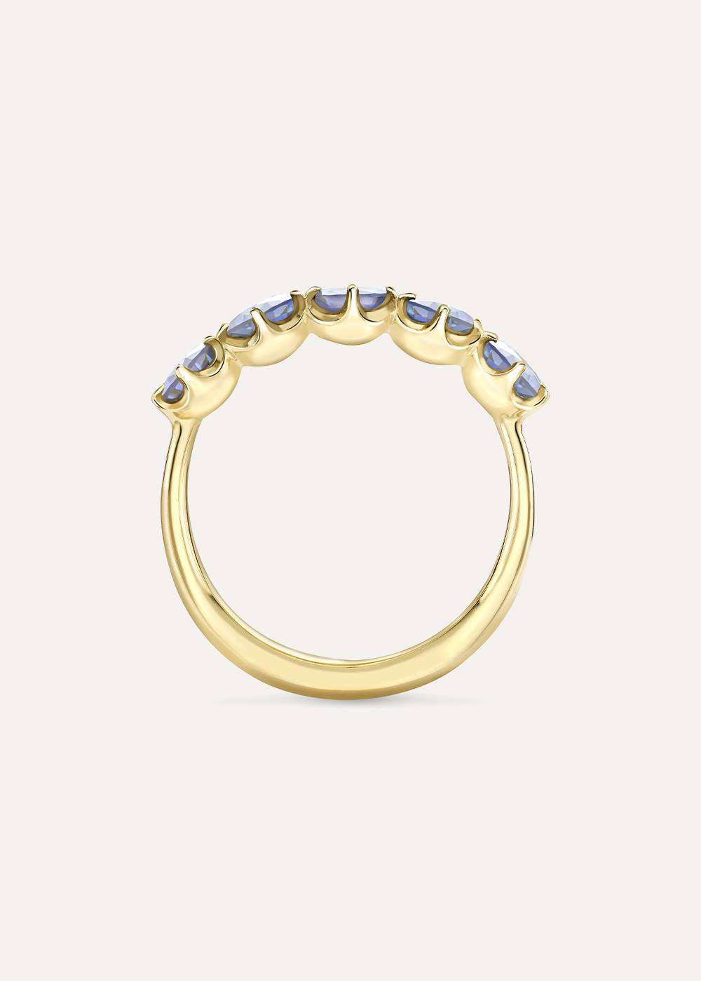 Elyhara Deep Blue Sapphire 5 Stone Ring