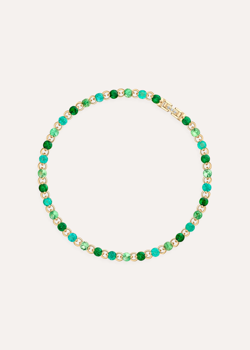 Shuga 3mm Green Precious Gemstone Tennis Bracelet