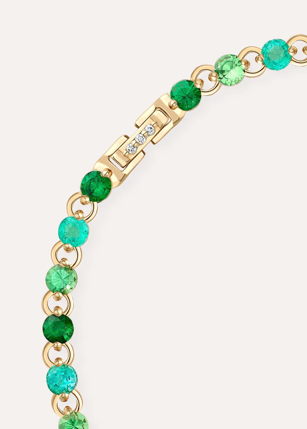 Shuga 3mm Green Precious Gemstone Tennis Bracelet