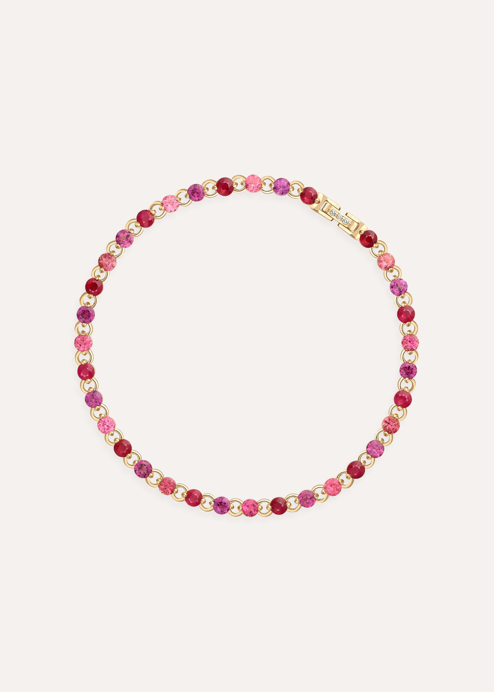 Shuga 3mm Pink Precious Gemstone Tennis Bracelet