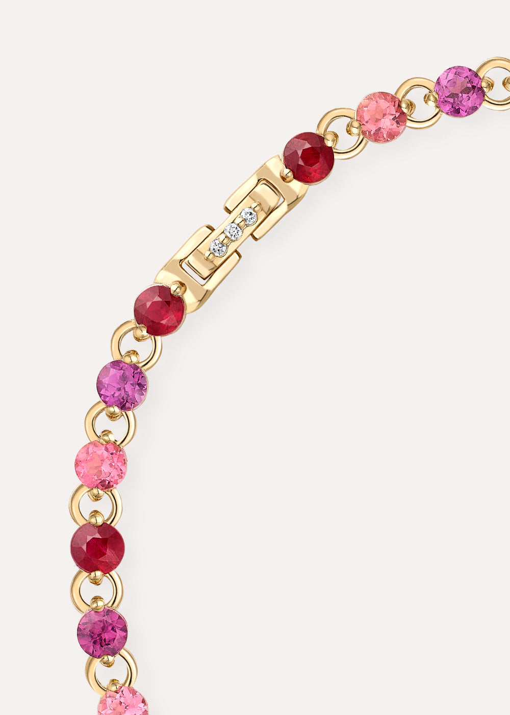 Shuga 3mm Pink Precious Gemstone Tennis Bracelet