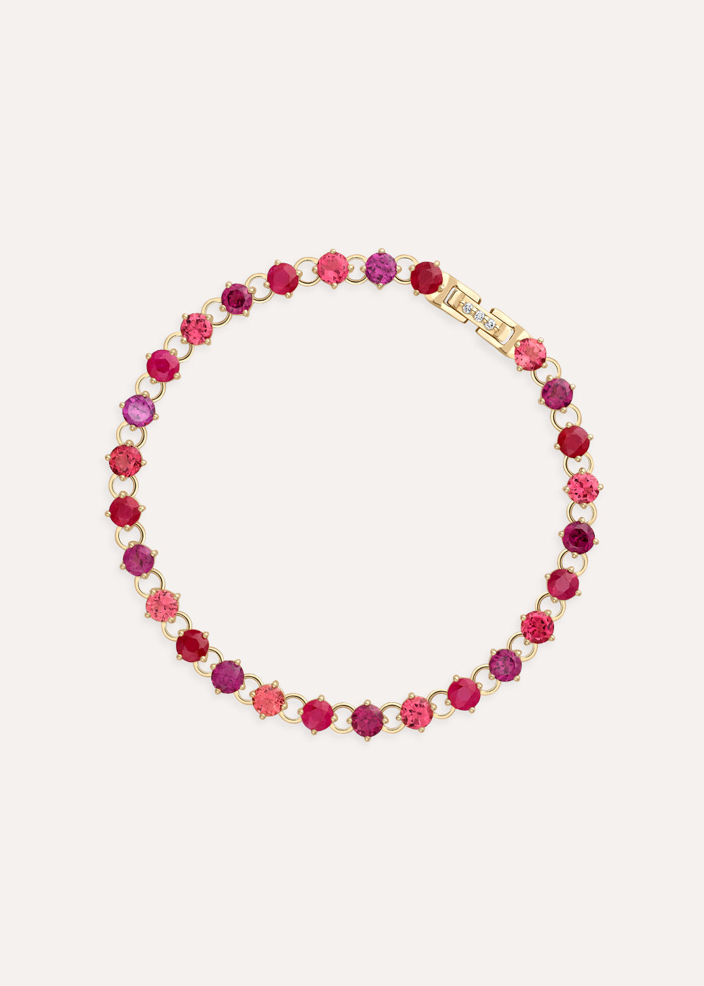 Shuga 4mm Pink Precious Gemstone Tennis Bracelet