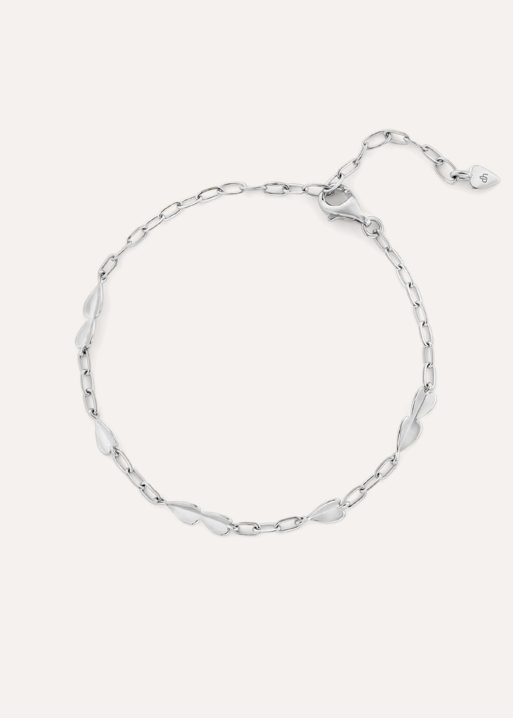 Folded Heart Dainty Chain Bracelet