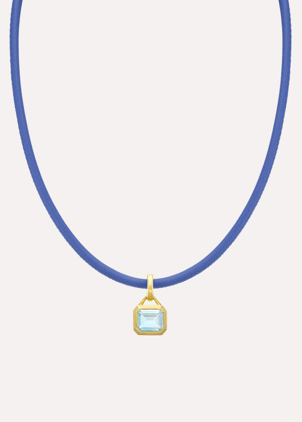Paloma Octagon Sky Blue Topaz Leather Necklace