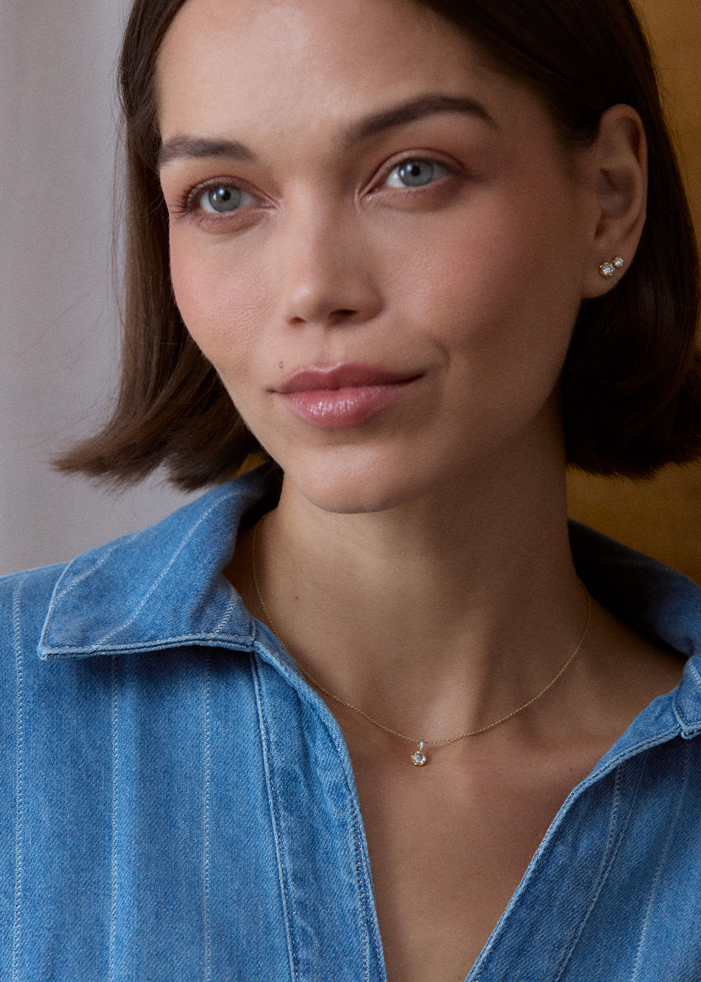 White Sapphire April Birthstone Necklace