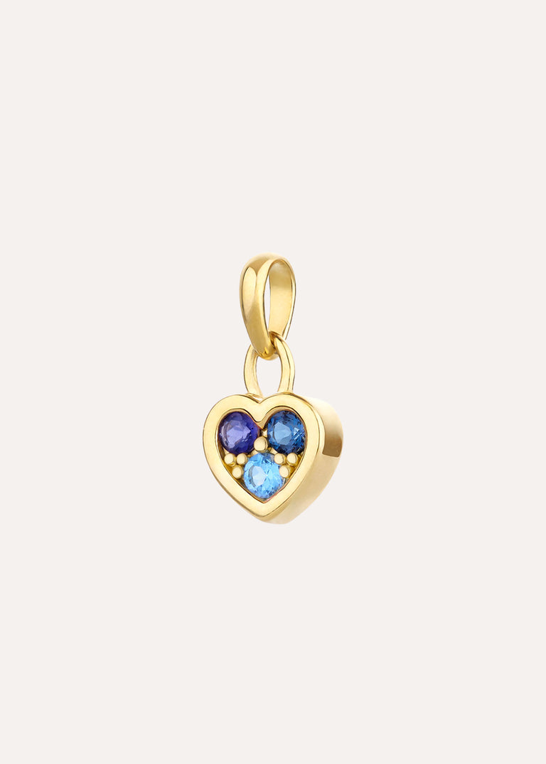 Posie Topaz & Iolite Heart Charm
