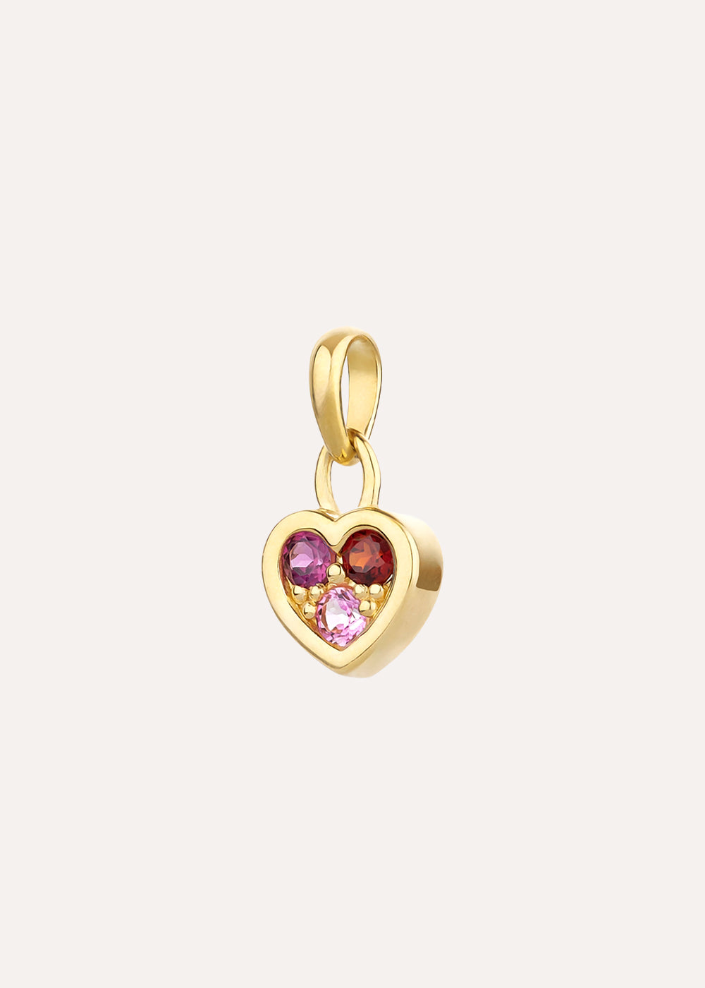 Posie Garnet & Rhodolite Heart Charm