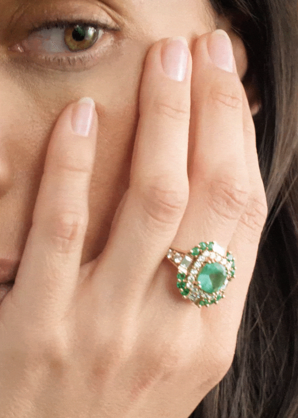 Carmen Emerald & Diamond Ring