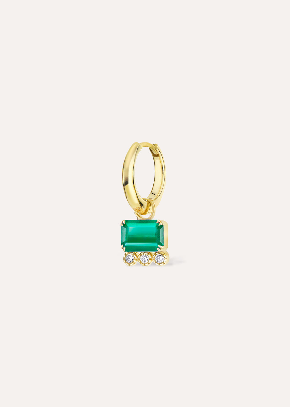 Single Betony Emerald & Lab-Grown Diamond Drop Earring