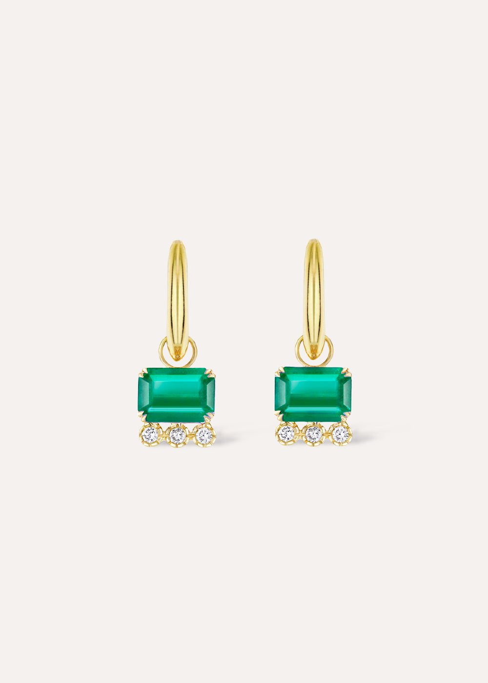 Betony Emerald & Lab-Grown Diamond Drop Earrings