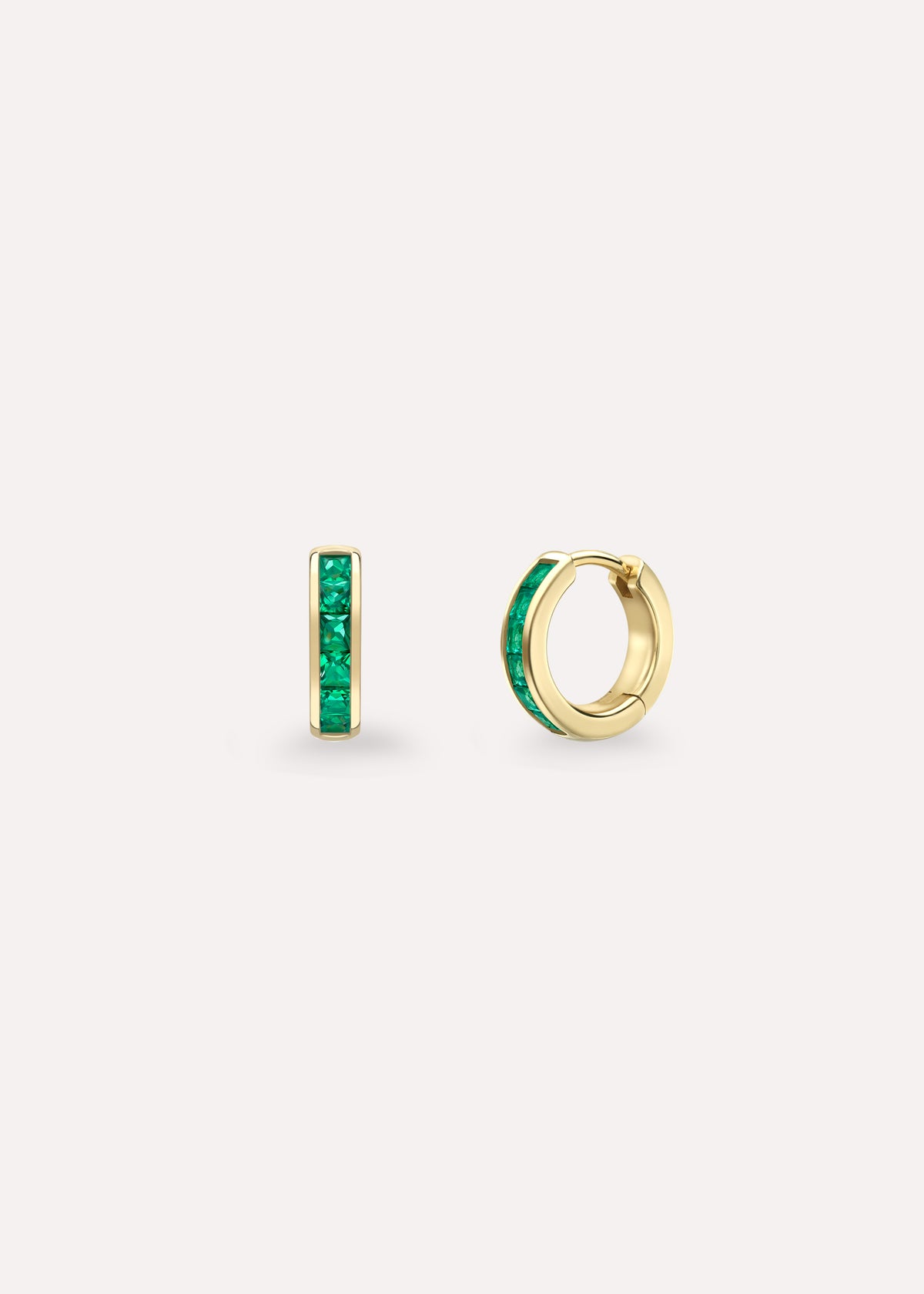Brightside Emerald Hoop Earrings