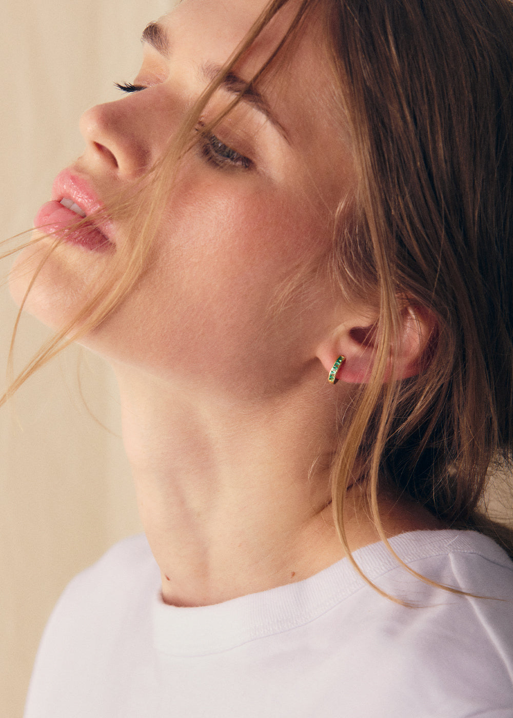 Brightside Emerald Hoop Earrings