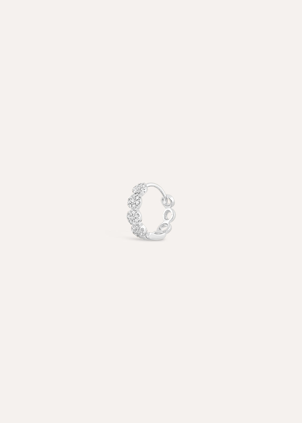 Single Starflower Lab-Grown Diamond Huggie Hoop Earring