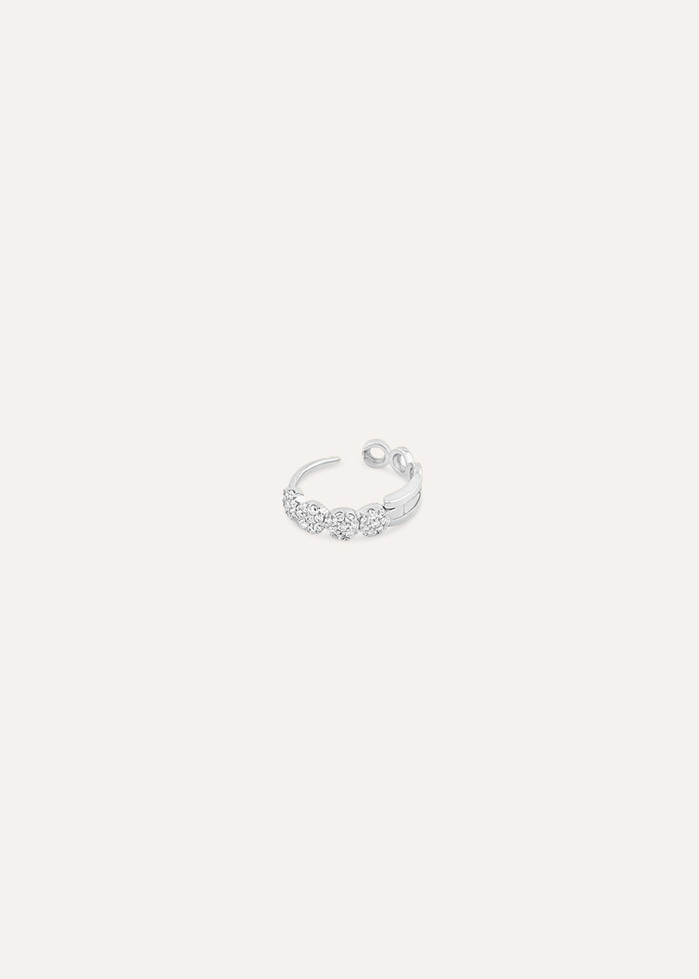 Single Starflower Lab-Grown Diamond Huggie Hoop Earring