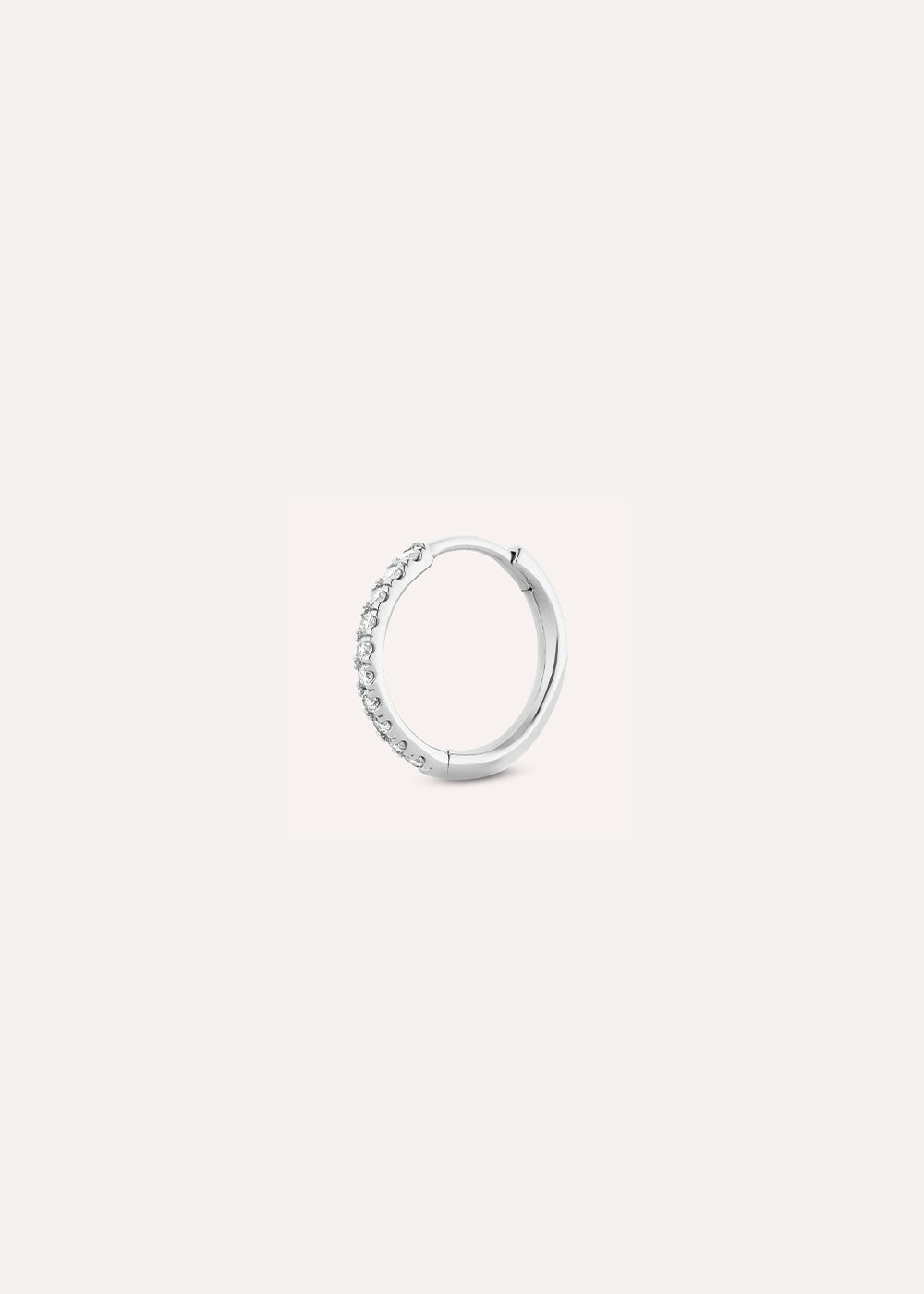 Single Medium Lab-Grown Diamond Huggie Hoop Earring