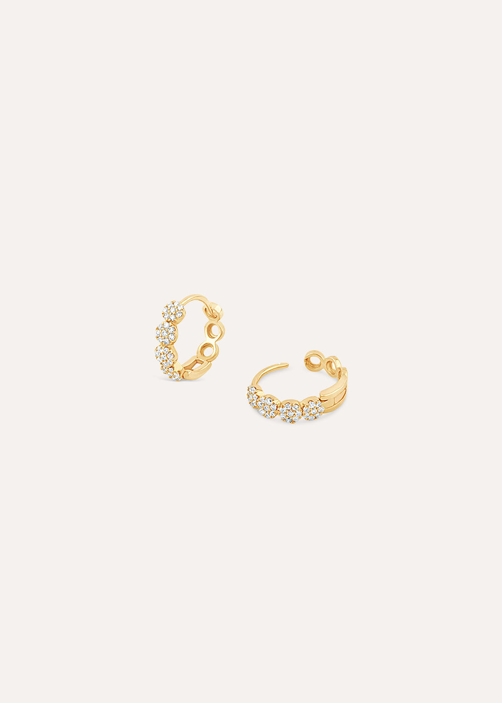 Starflower Lab-Grown Diamond Huggie Hoop Earrings