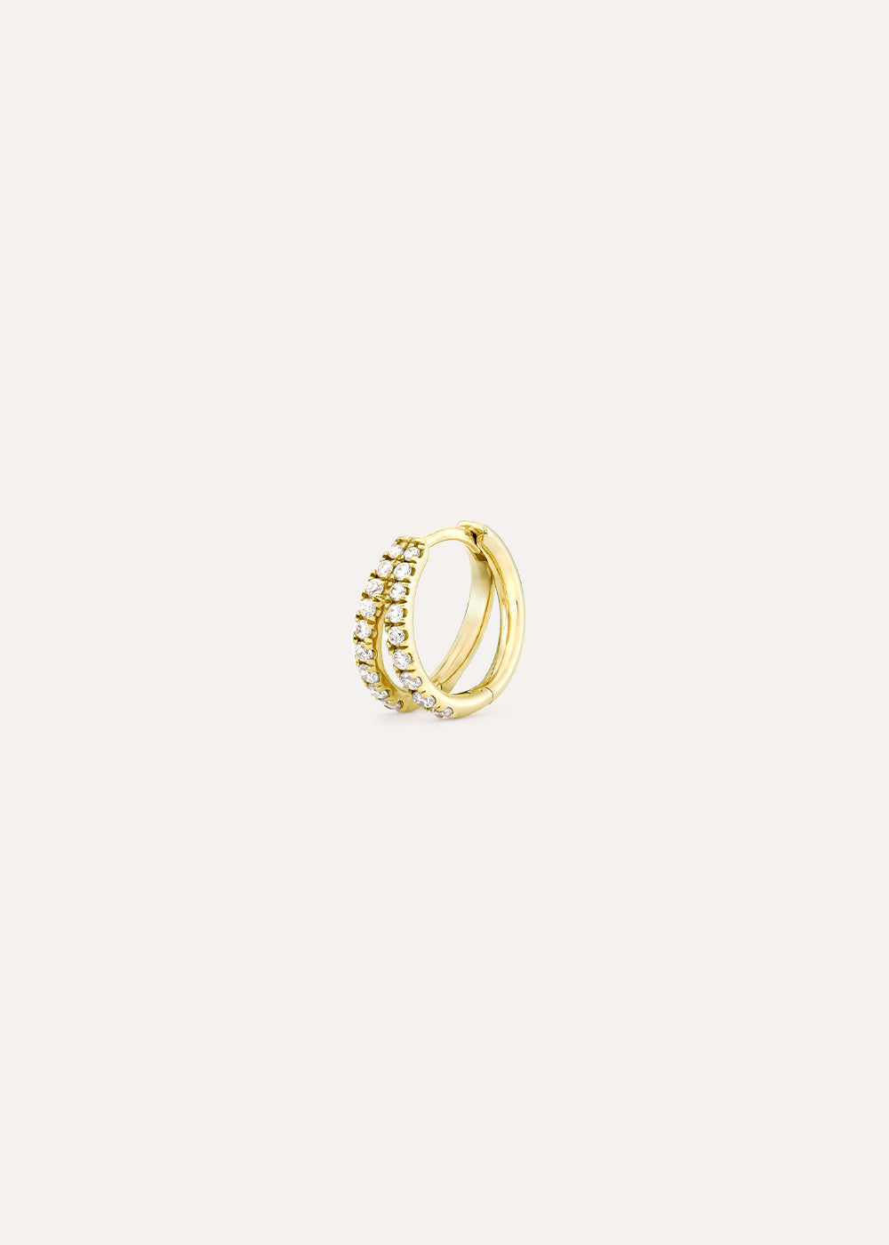 Single Signature Small Lab-Grown Diamond Duo Huggie Hoop Earring
