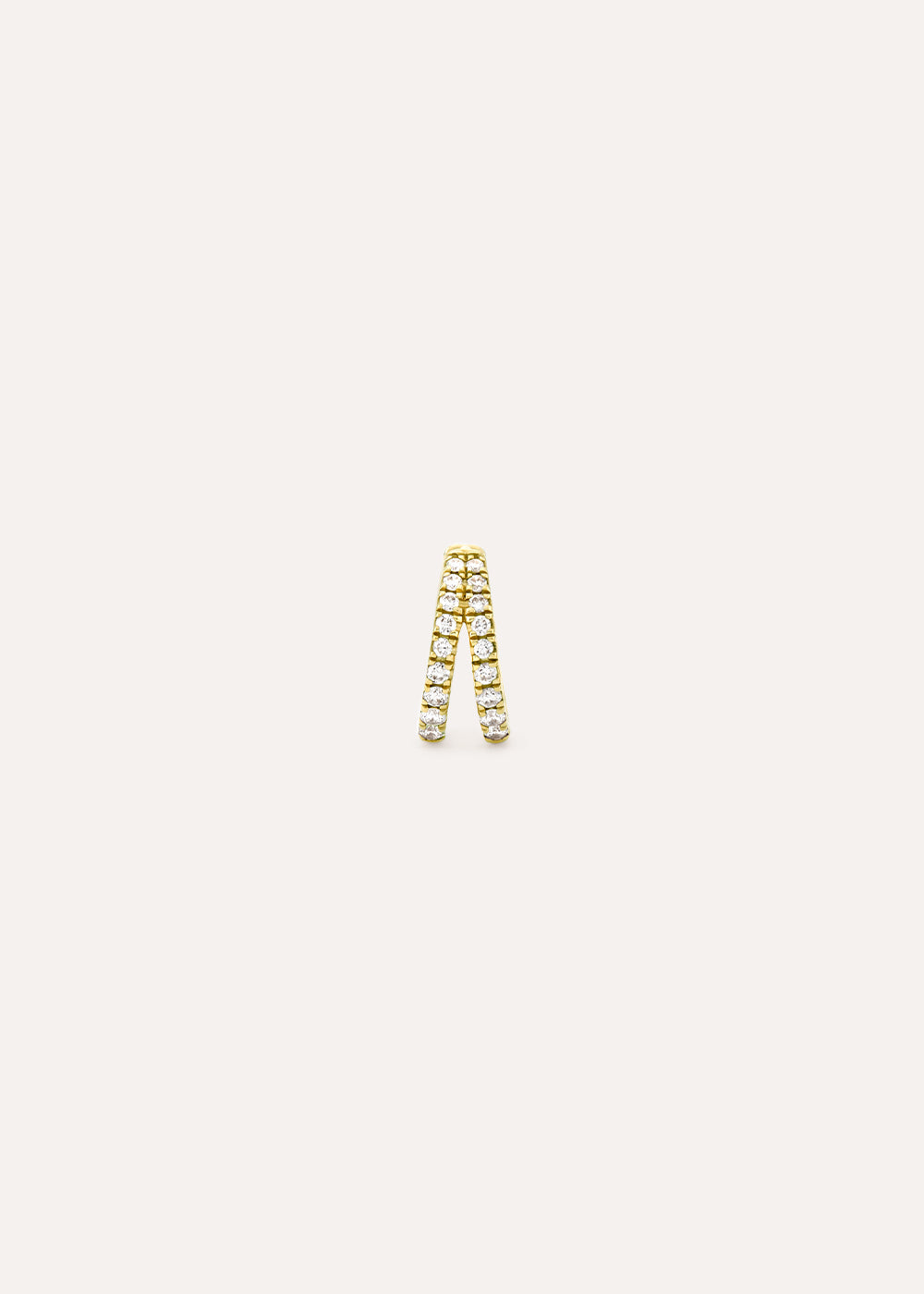 Single Signature Small Lab-Grown Diamond Duo Huggie Hoop Earring