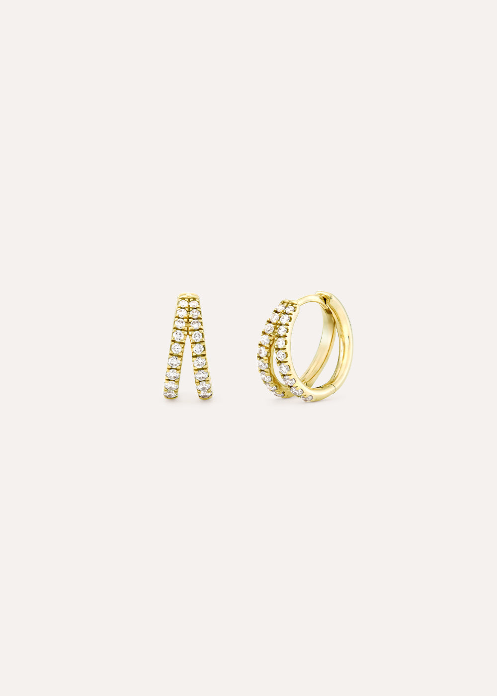 Signature Small Lab-Grown Diamond Duo Huggie Hoop Earrings
