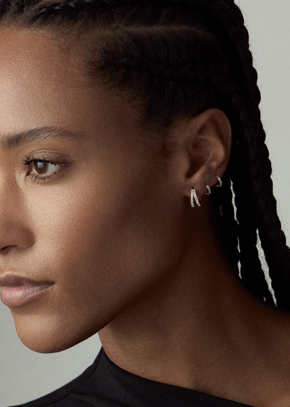 Signature Small Lab-Grown Diamond Duo Huggie Hoop Earrings