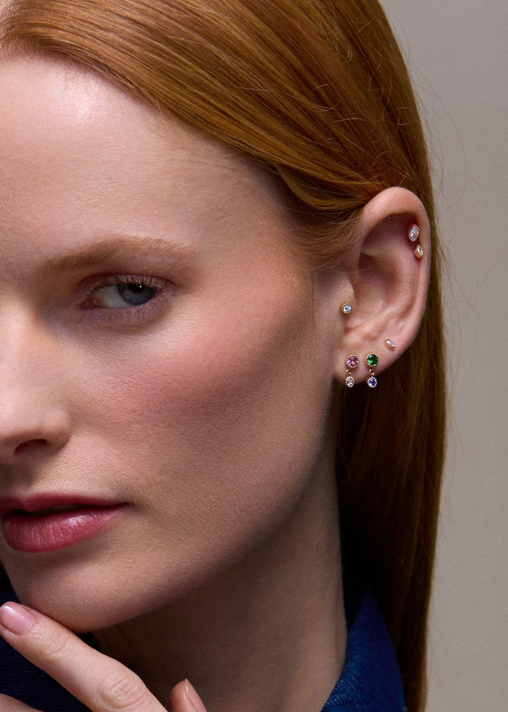 Jasmine Duo Drop Pink Tourmaline & Lab-Grown Diamond Stud Earrings