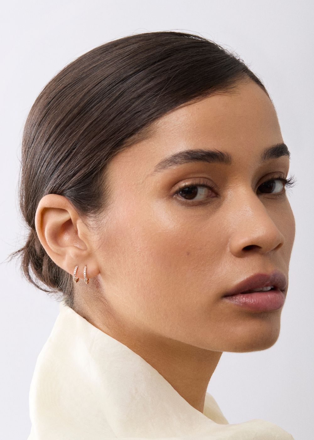 Medium Lab-Grown Diamond Huggie Hoop Earrings