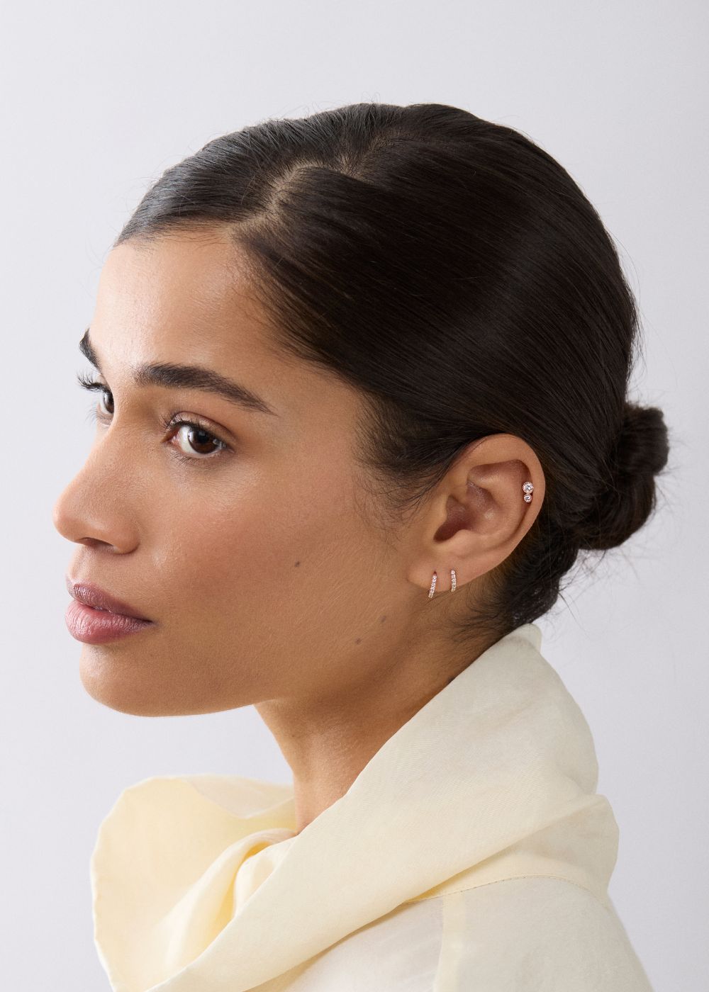 Small Lab-Grown Diamond Huggie Hoop Earrings