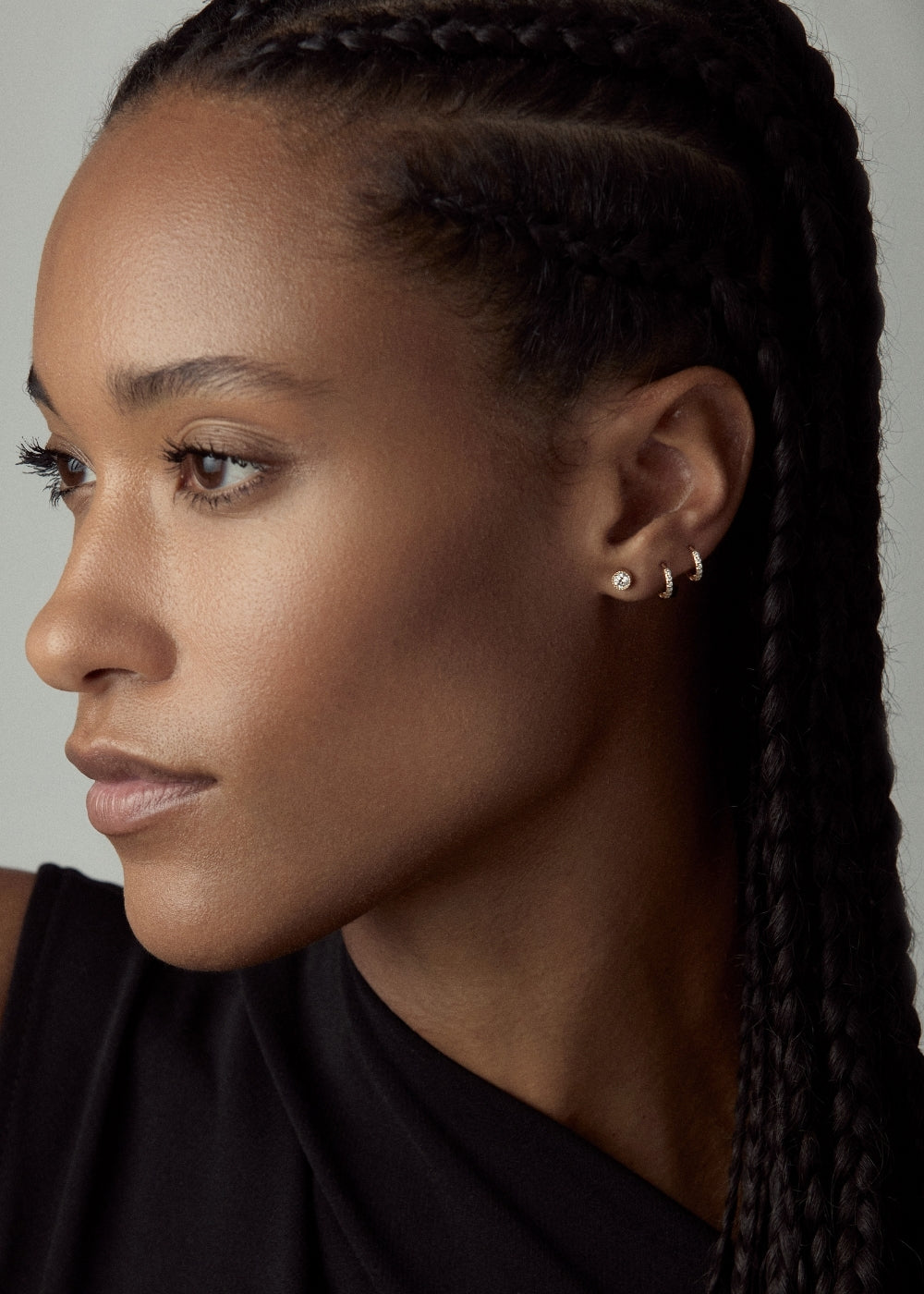Single Jasmine Mini Lab-Grown Diamond Huggie Hoop Earring