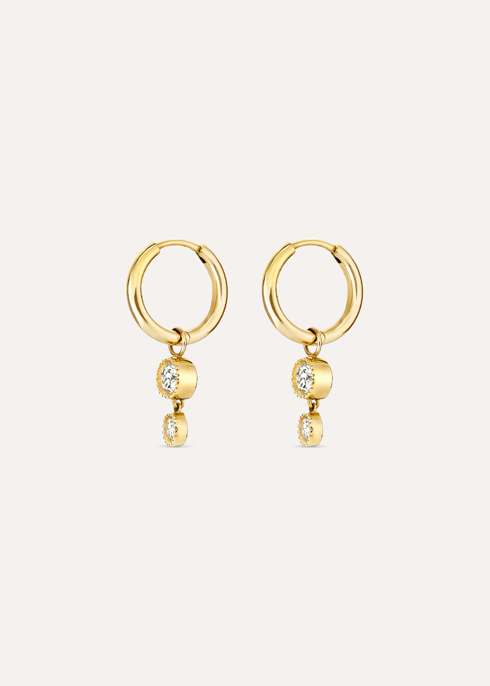 Lab-Grown Diamond Double Diamond Charm Drop Earrings