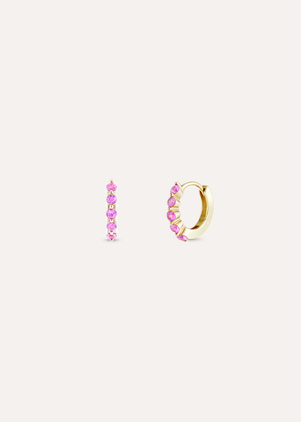 Shuga Mini Pink Sapphire Huggie Hoop Earrings
