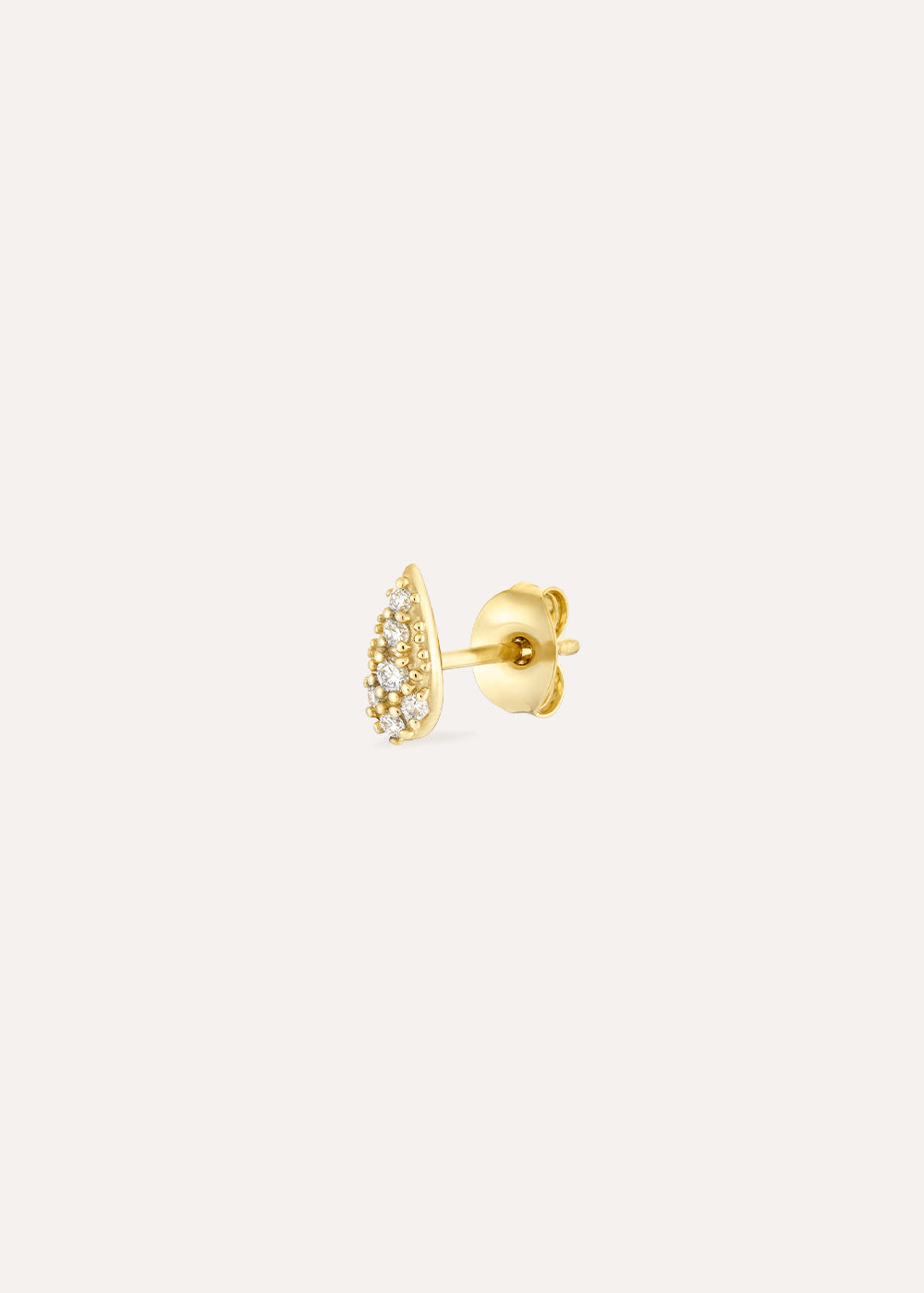 Single Pear Drop Pavé Lab-Grown Diamond Stud Earring