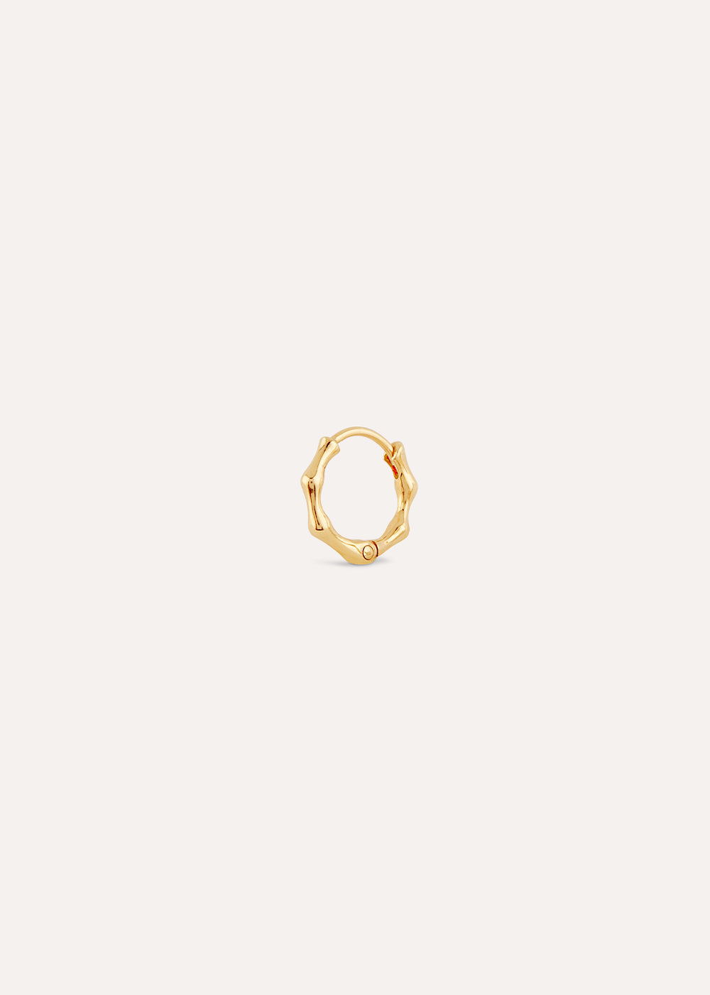 Single Bamboo Micro Hoop Earring