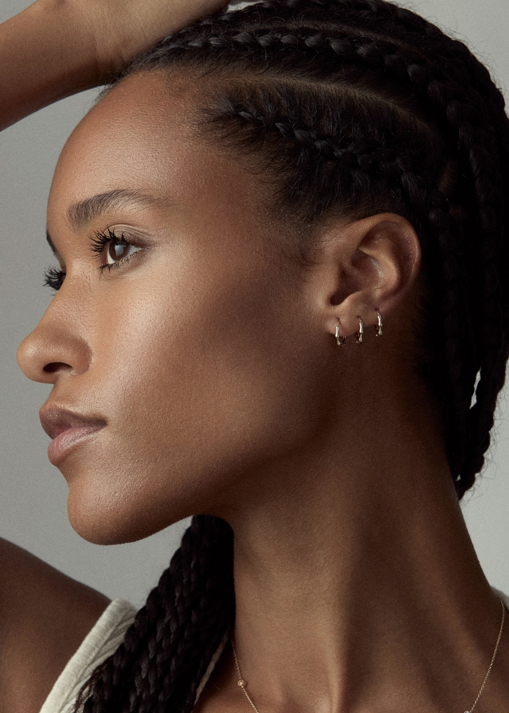 Bamboo Micro Hoop Earrings