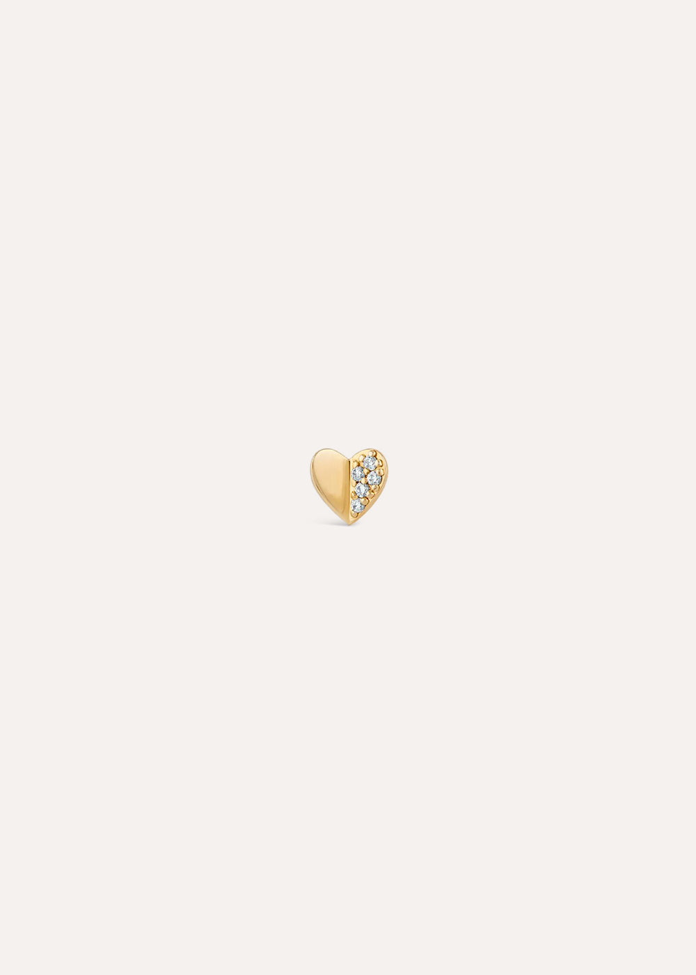 Single Folded Heart Lab-Grown Diamond Stud Earring