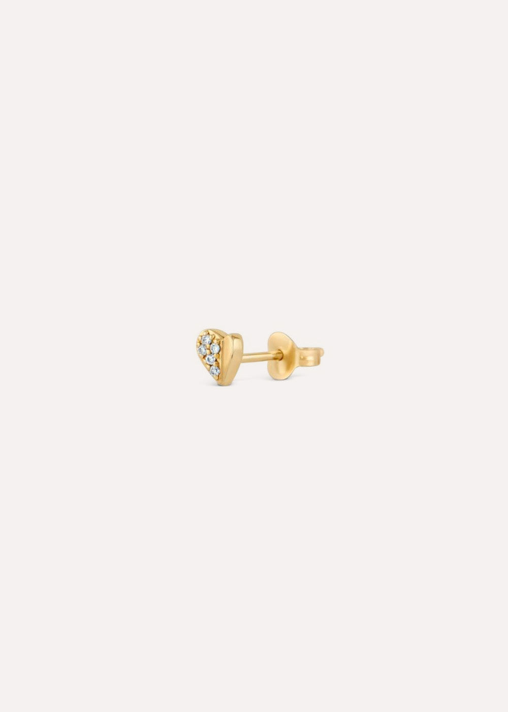 Single Folded Heart Lab-Grown Diamond Stud Earring