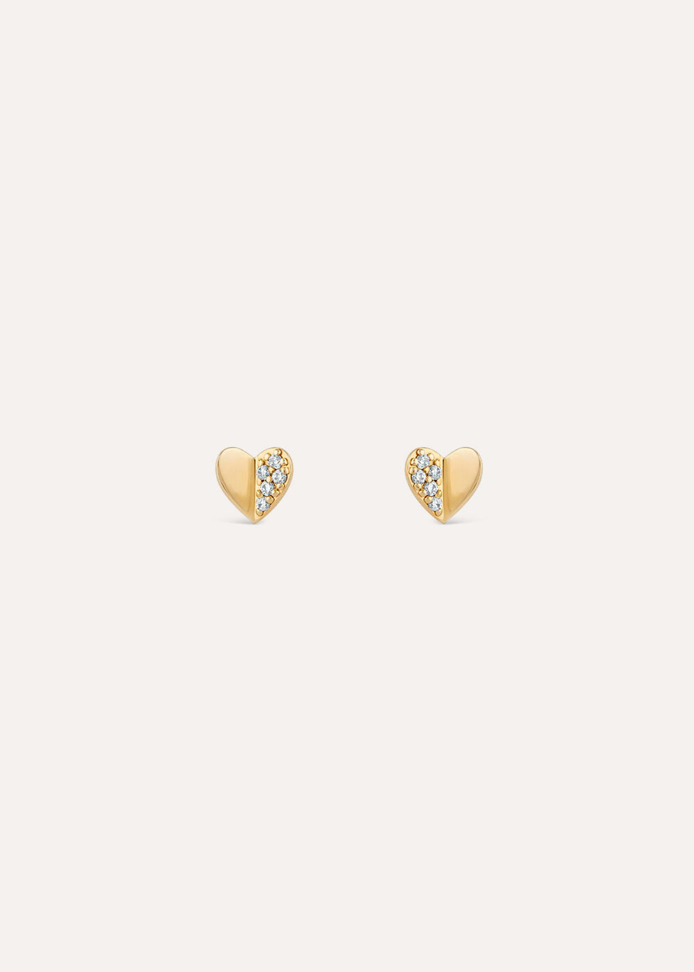 Folded Heart Lab-Grown Diamond Stud Earrings