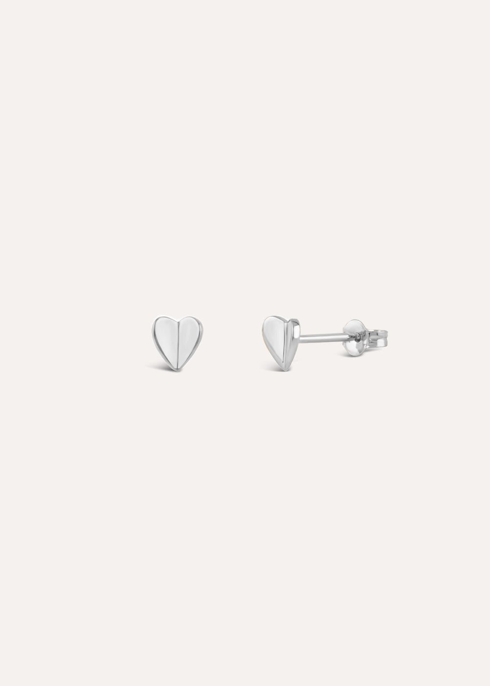 Folded Heart Stud Earrings