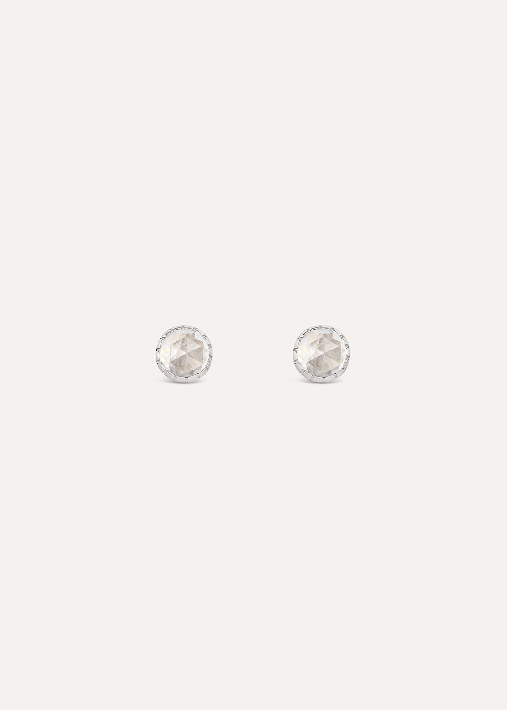 Gem Drop Rose Cut White Topaz Stud Earrings