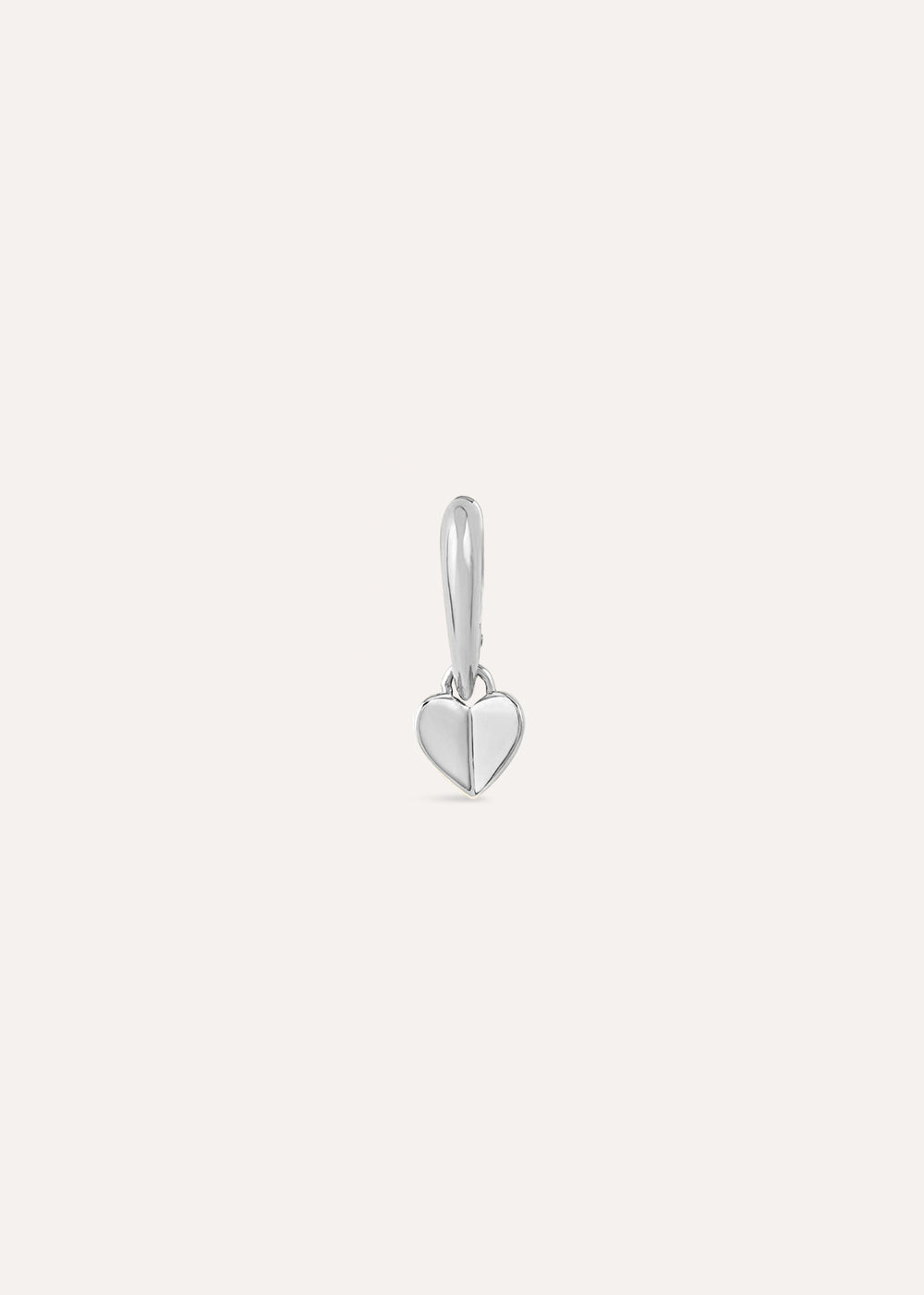 Single Folded Heart Huggie Hoop Earring