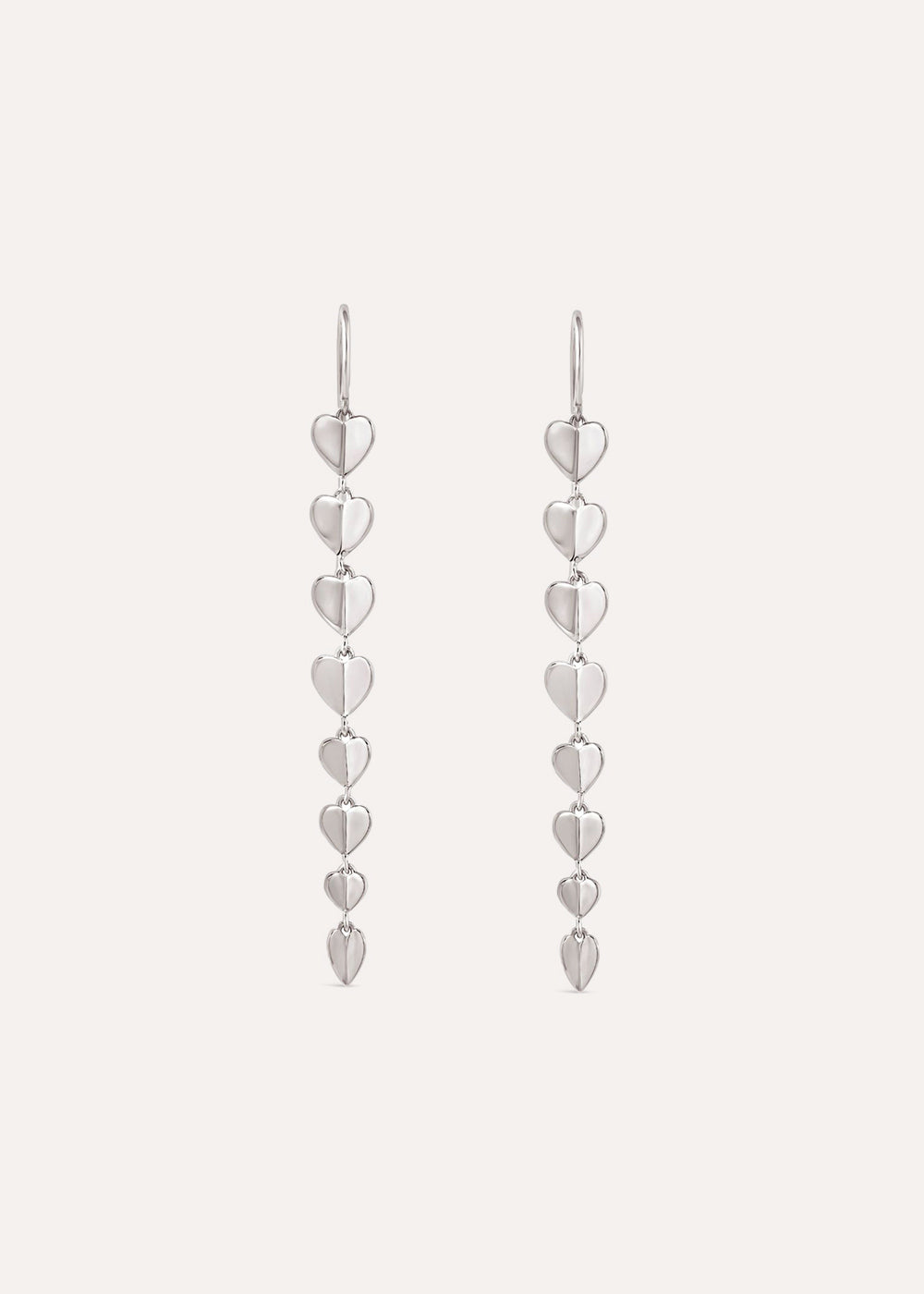 Folded Heart Column Drop Earrings