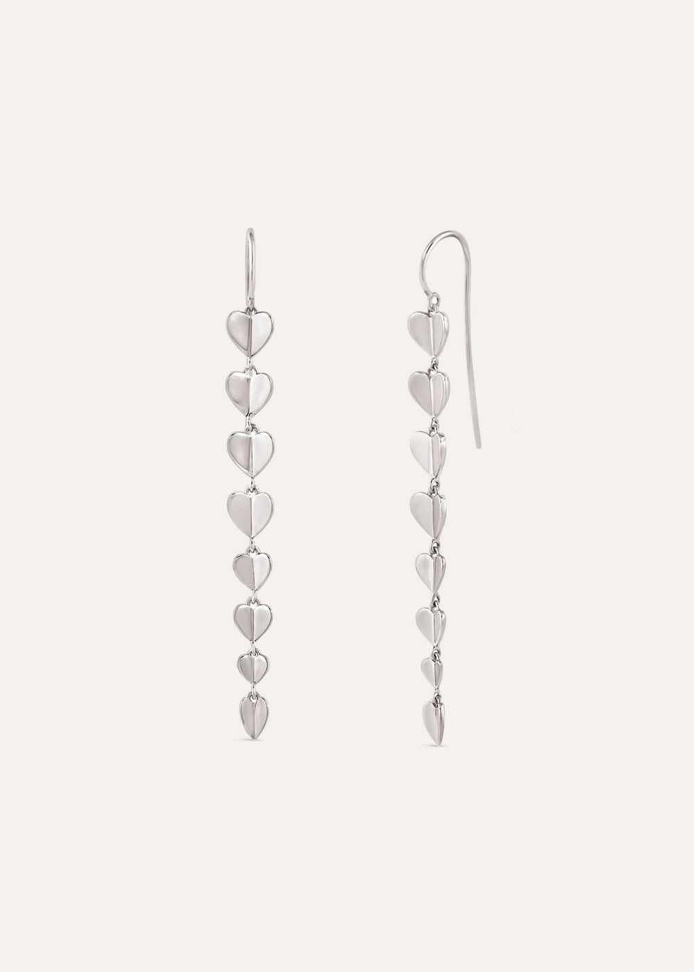 Folded Heart Column Drop Earrings